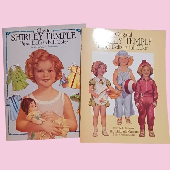 Classic & Original vtg  Shirley Temple Paper Dolls In Full Color Set of 2 - Picture 1 of 8